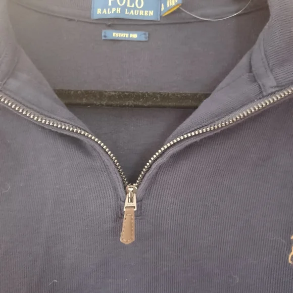 Men's Polo Ralph Lauren Estate Rib Quarter Zip Large - Picture 7 of 10